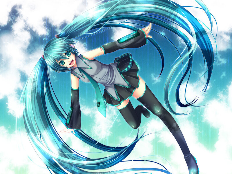 Miku dancing in the rain