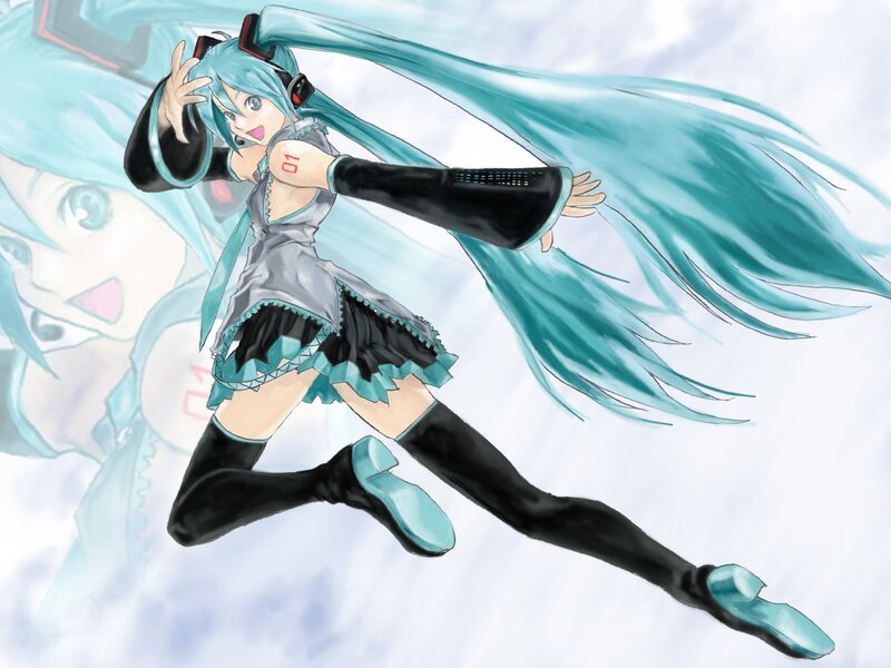 Miku dancing in the sky
