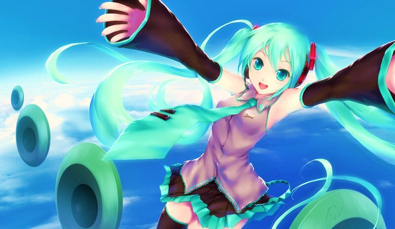 Miku dancing in the sky