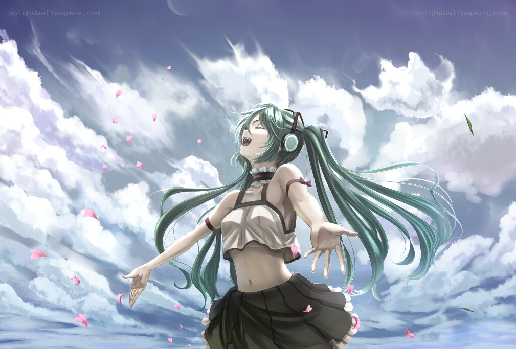 Miku dancing in the sky
