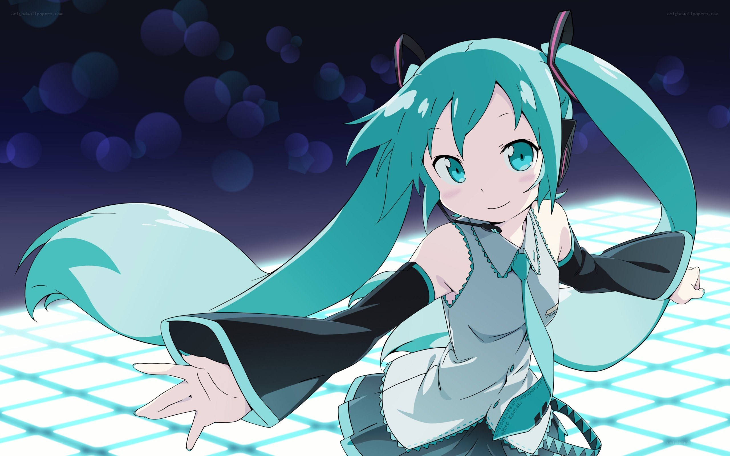 Miku dancing on a grid
