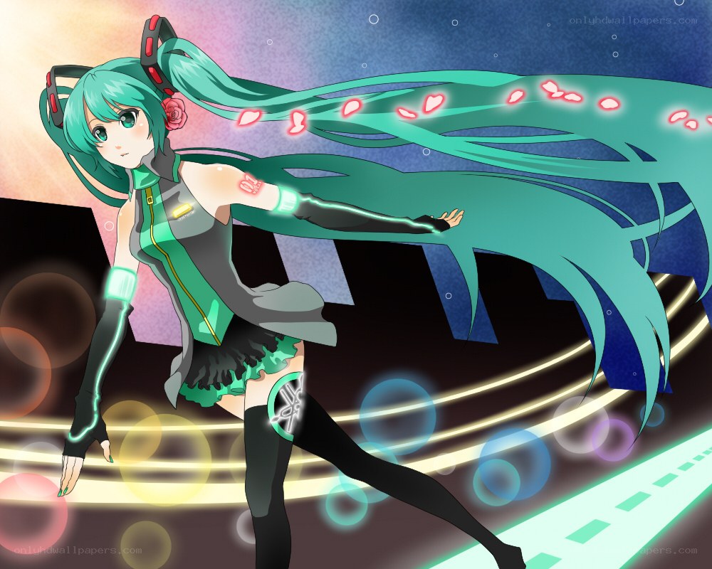 Miku dancing on a stage