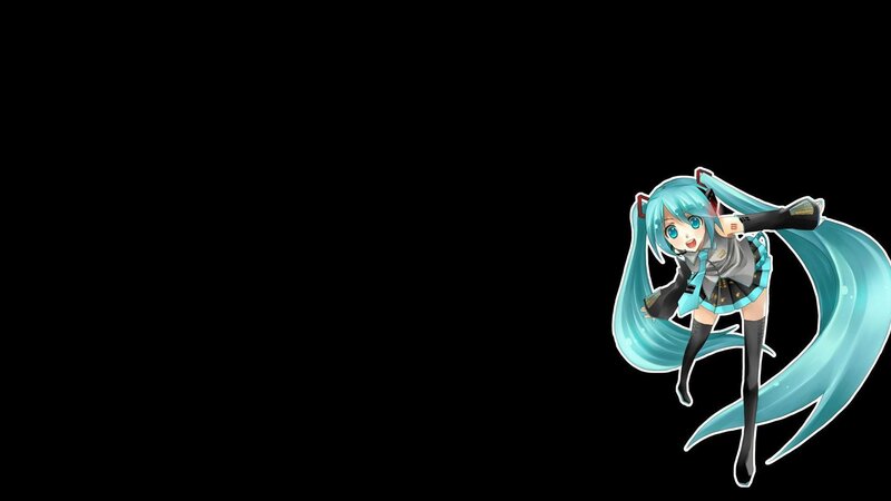 Miku dancing on black