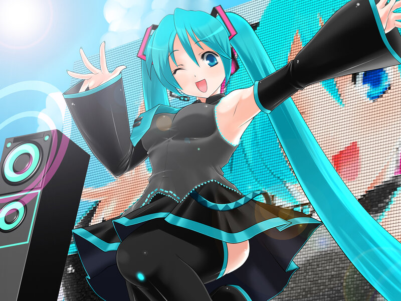 Miku dancing on stage