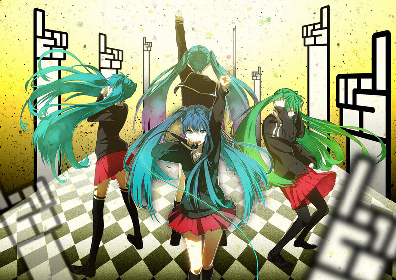 Miku dancing with clones