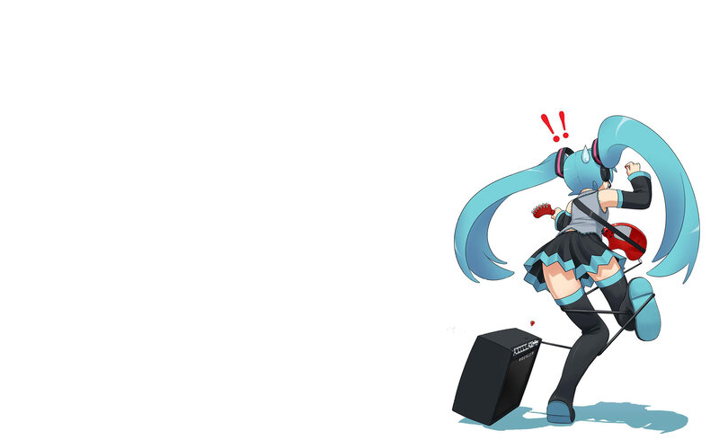 Miku dancing with guitar