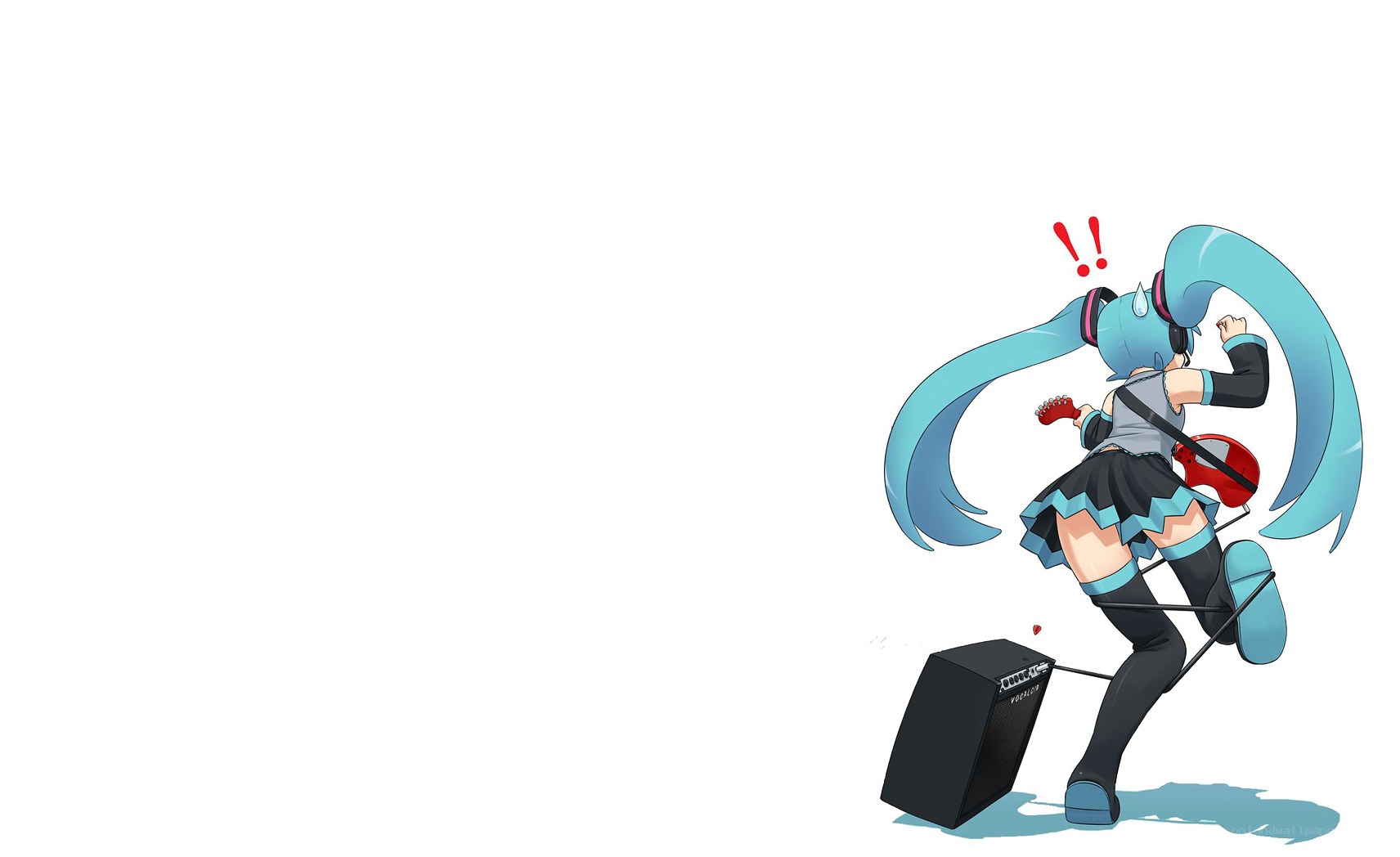 Miku dancing with guitar