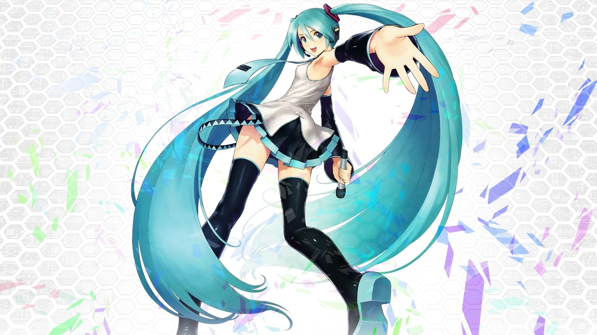Miku dancing with long hair