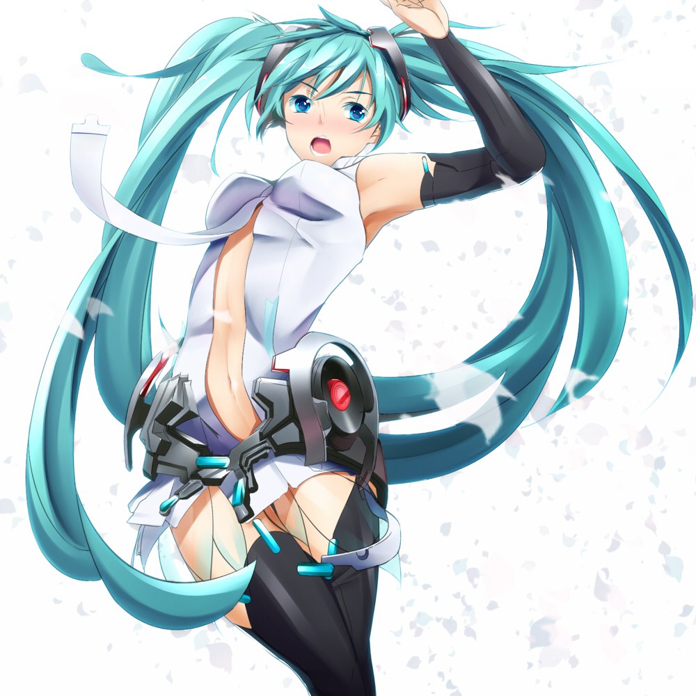 Miku dancing with long hair