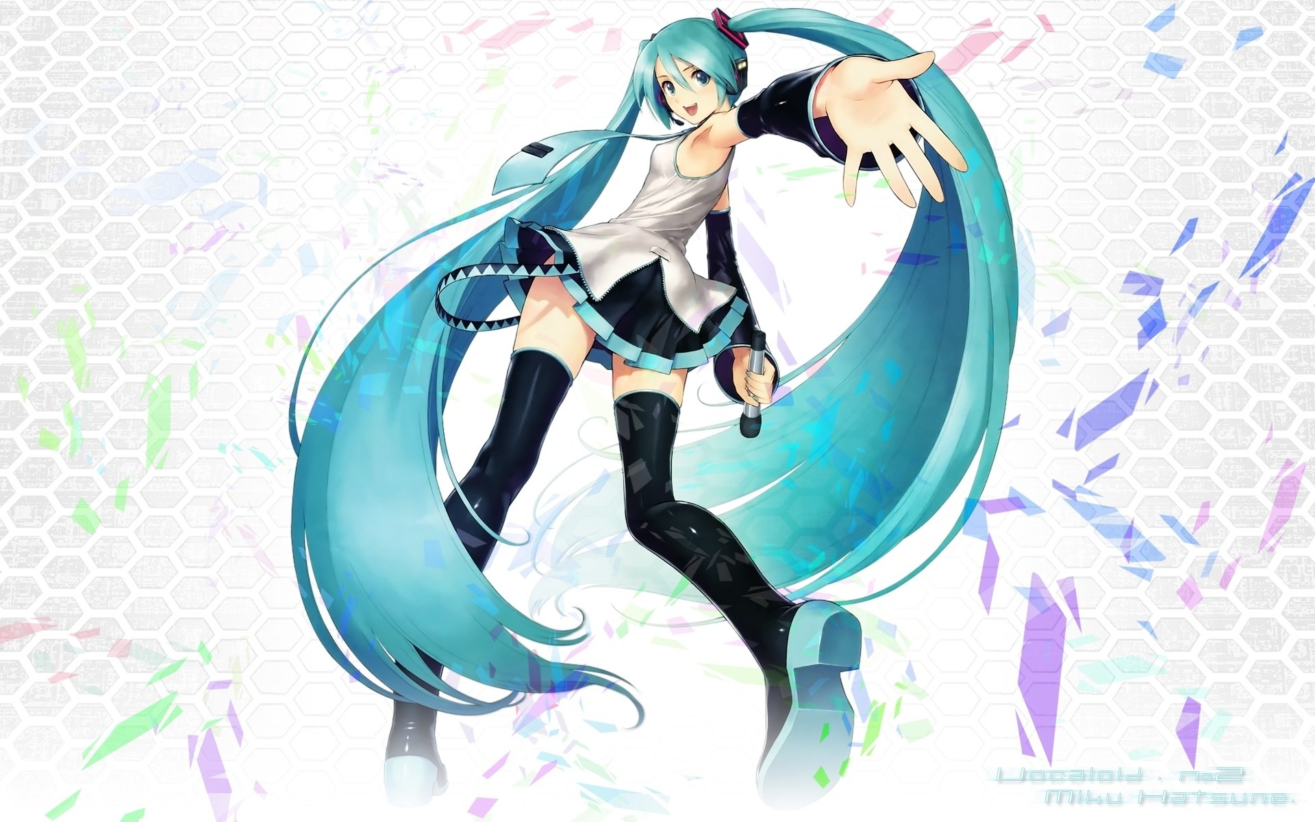 Miku dancing with long hair