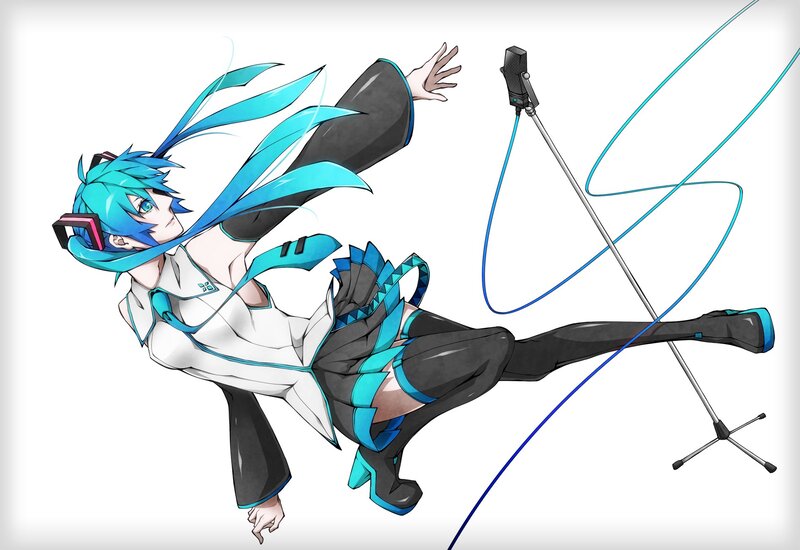Miku dancing with microphone