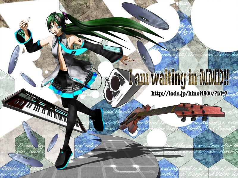 Miku dancing with music gear