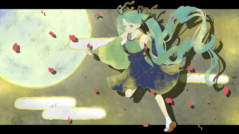 Miku dancing with petals