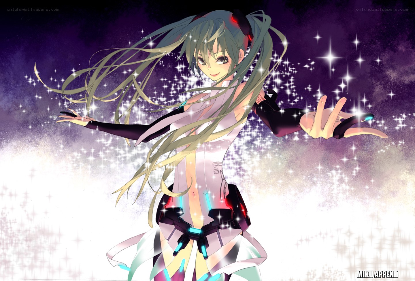 Miku dancing with sparkles