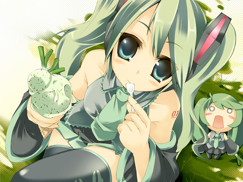 Miku eating ice cream