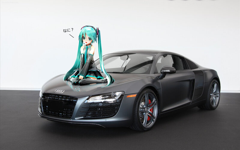 Miku Figurine on Car