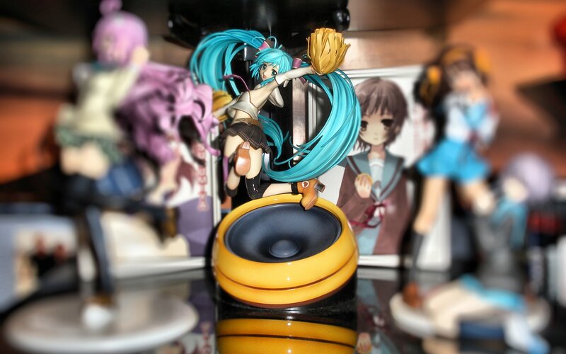 Miku figurine on speaker