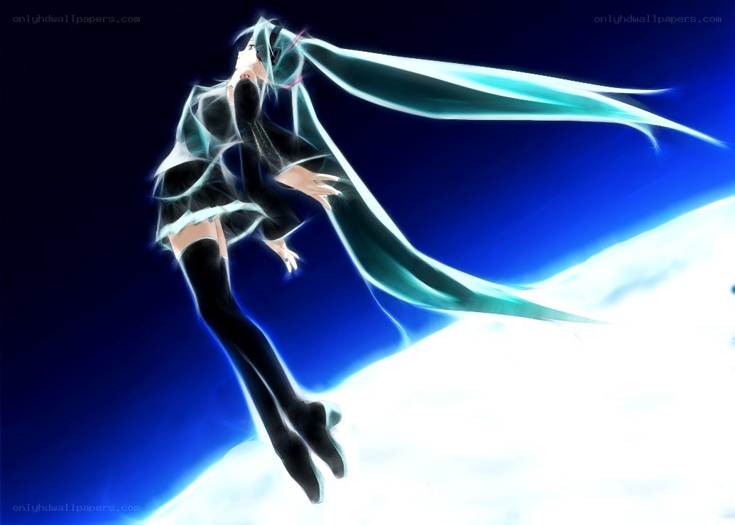 Miku floating in space