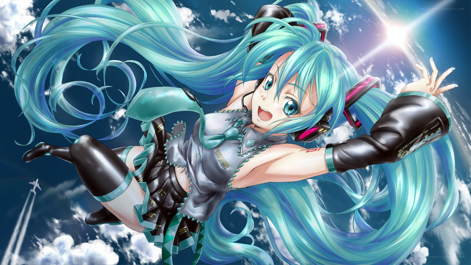 Miku flying in the sky