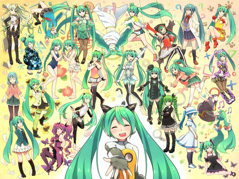 Miku Hatsune Character Collage