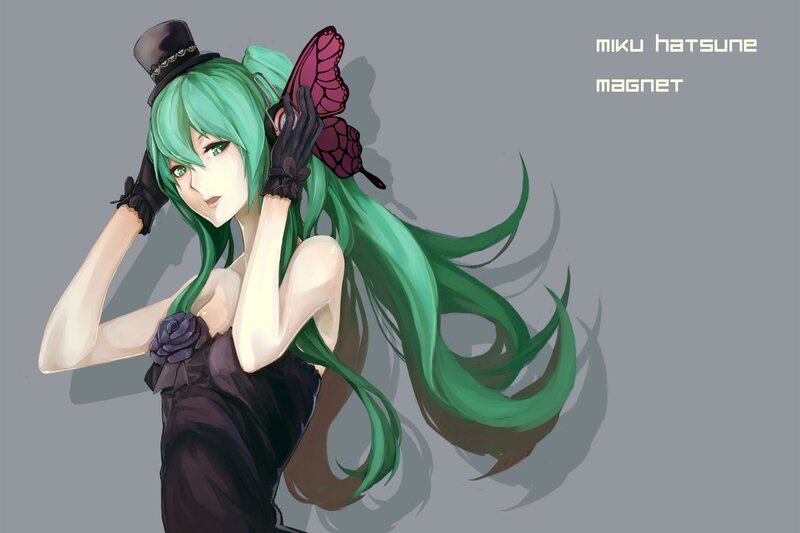 Miku Hatsune in a black dress