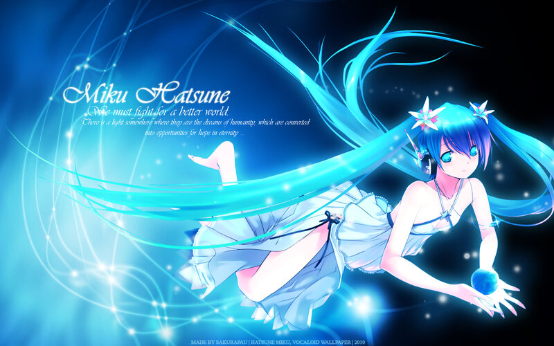 Miku Hatsune in blue light