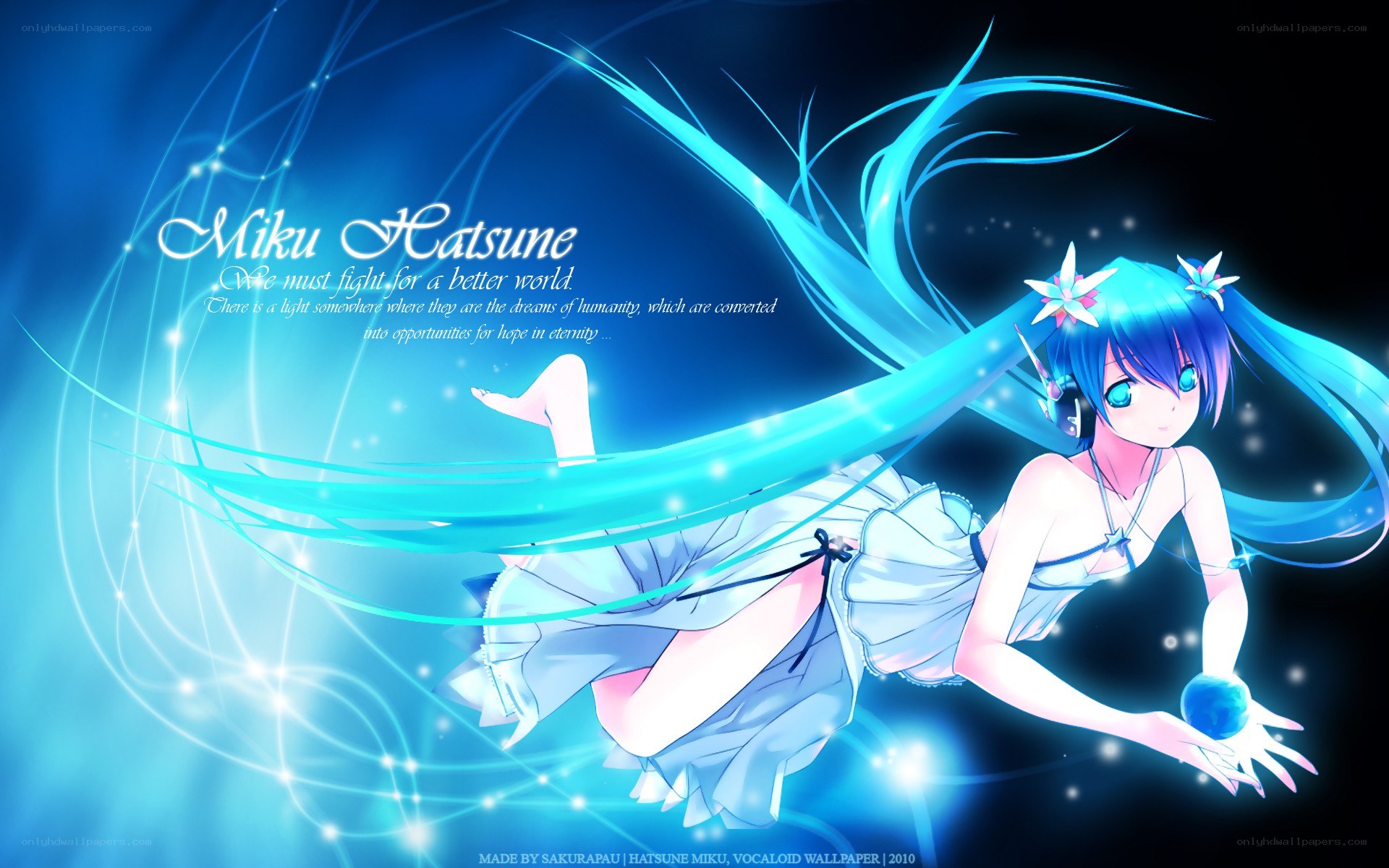 Miku Hatsune in blue light