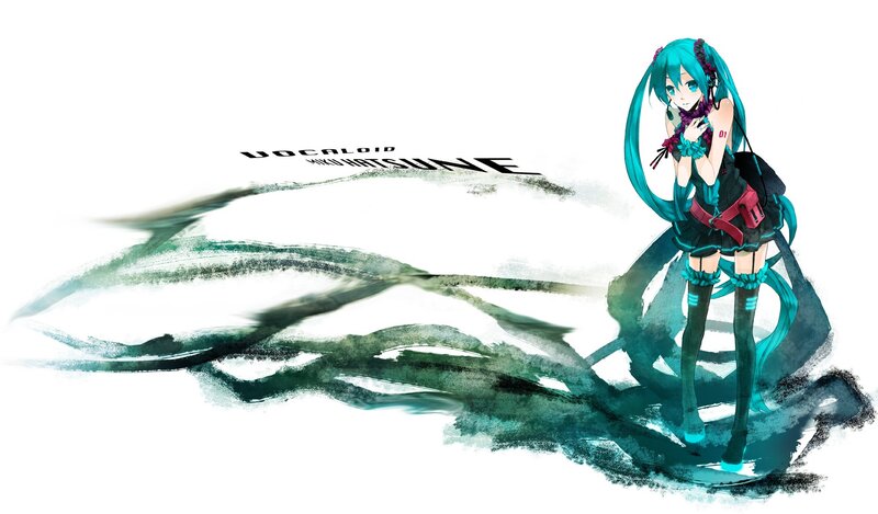 Miku Hatsune with ink swirl