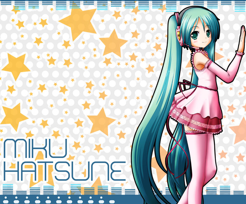 Miku Hatsune with stars