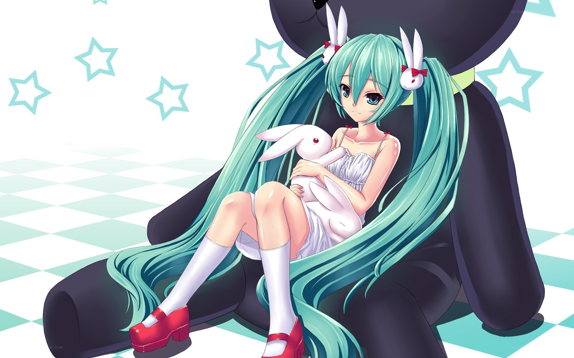Miku holding a bunny
