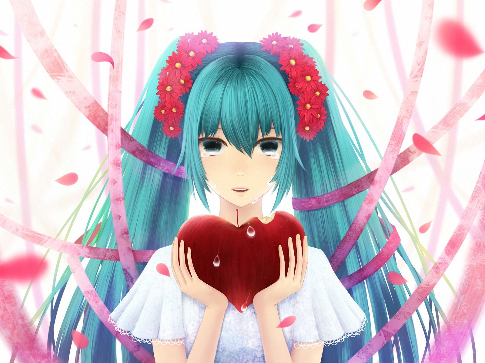 Miku holding a heart