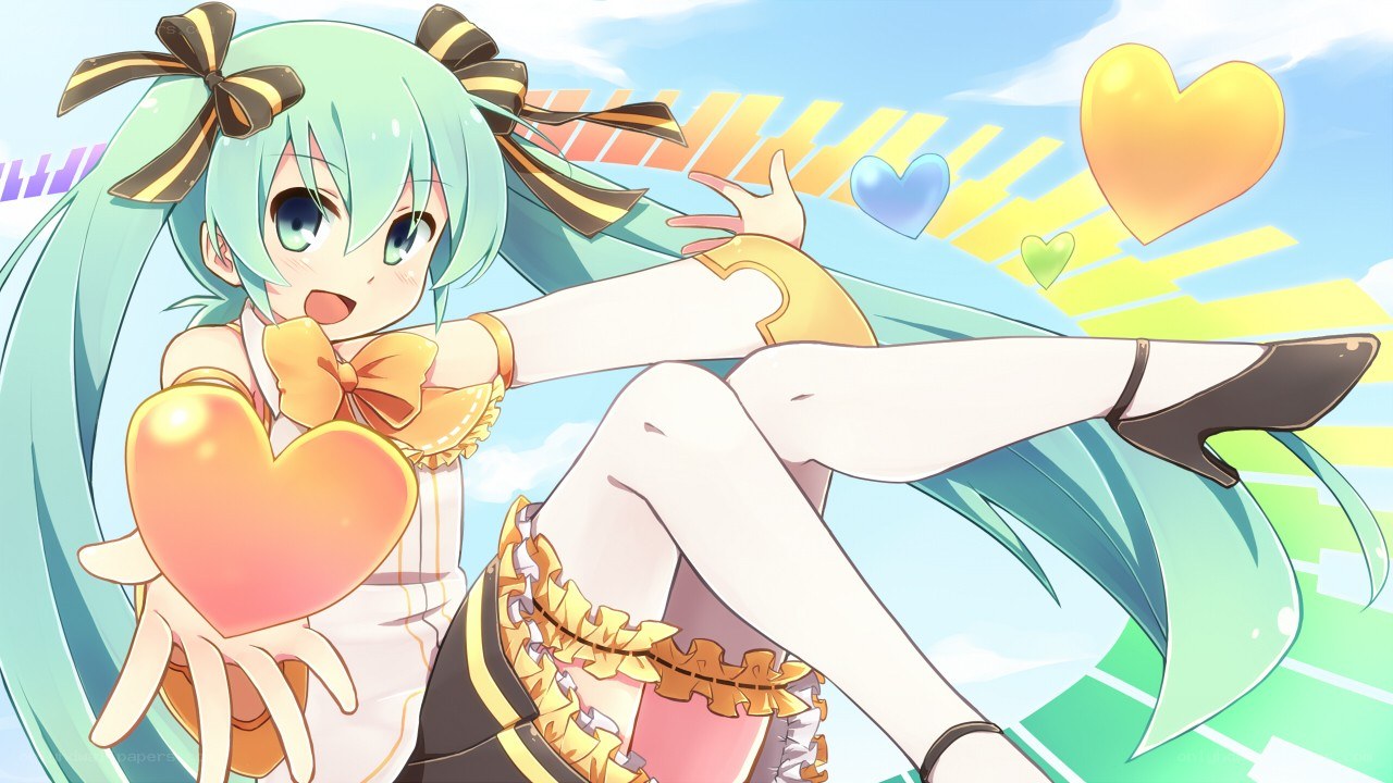 Miku holding a heart