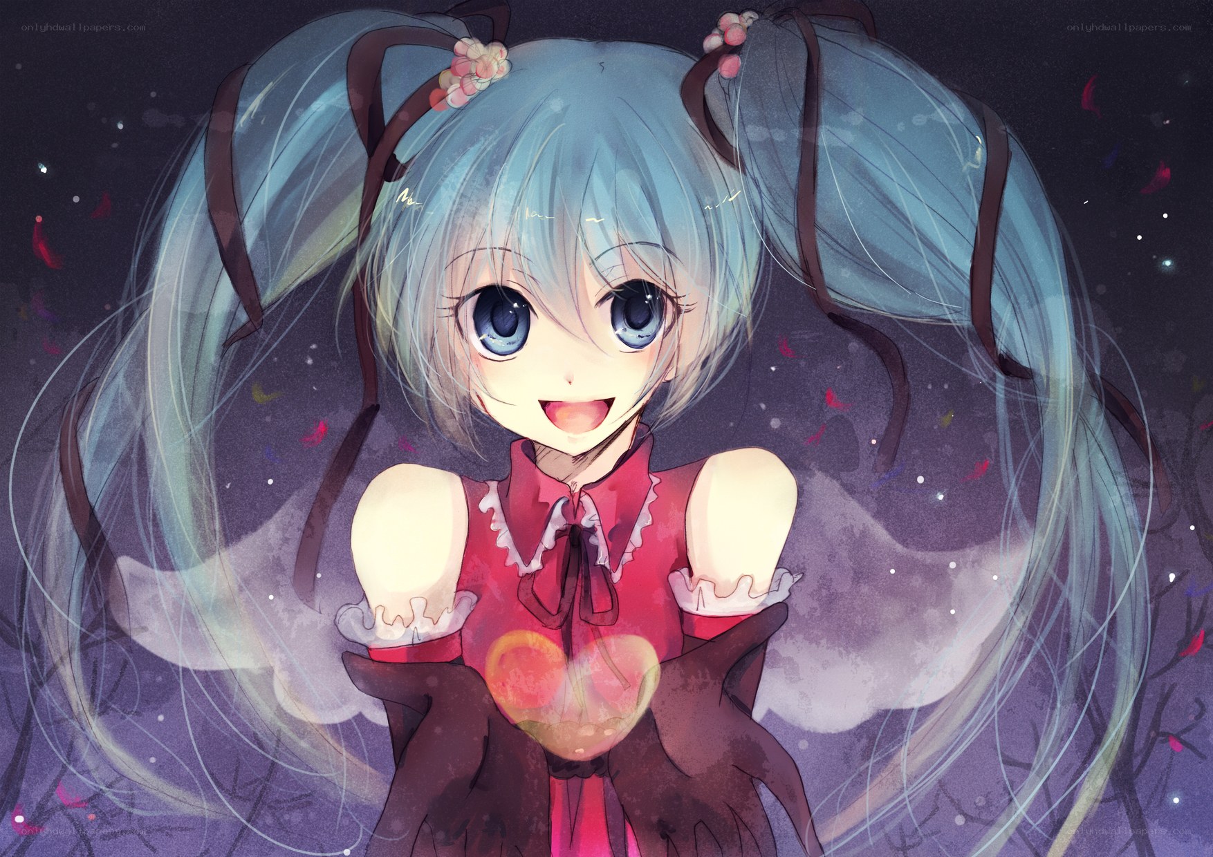 Miku holding a heart