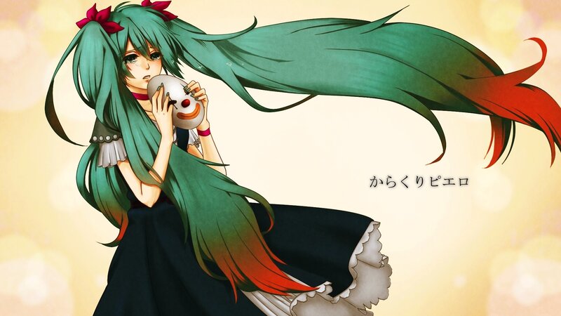 Miku holding a mask