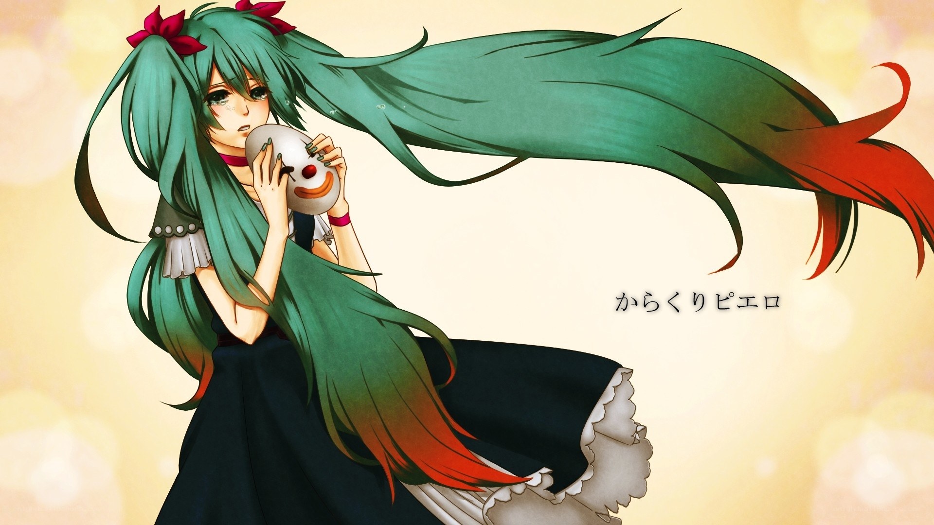Miku holding a mask
