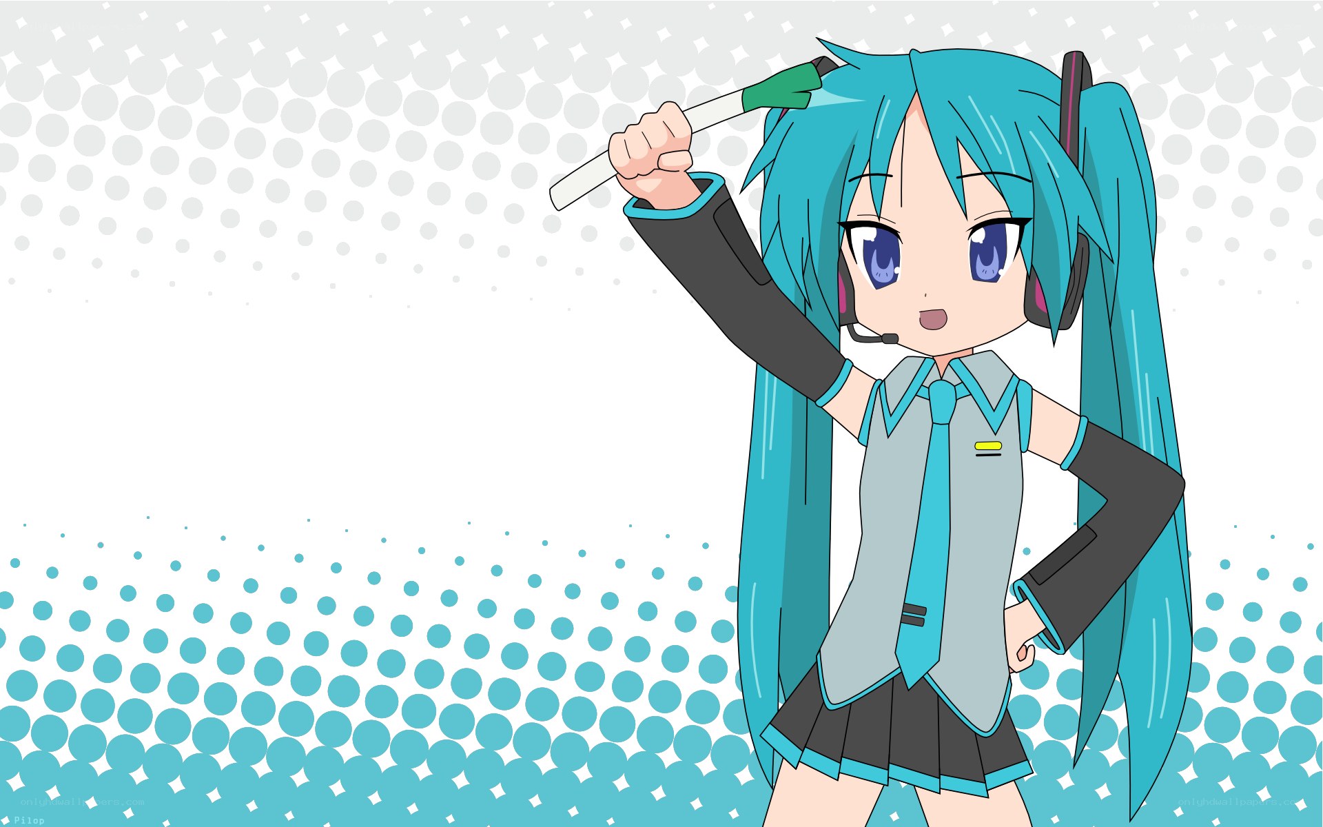 Miku holding a microphone