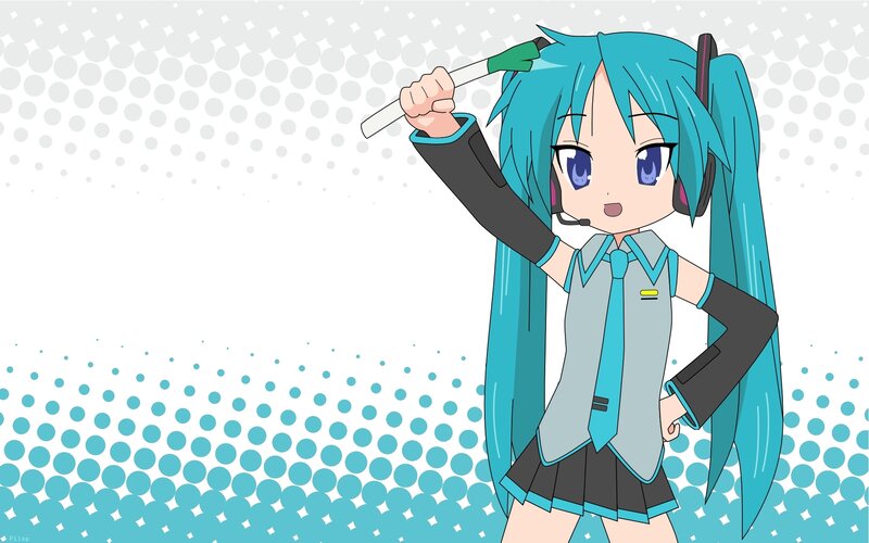 Miku holding a microphone