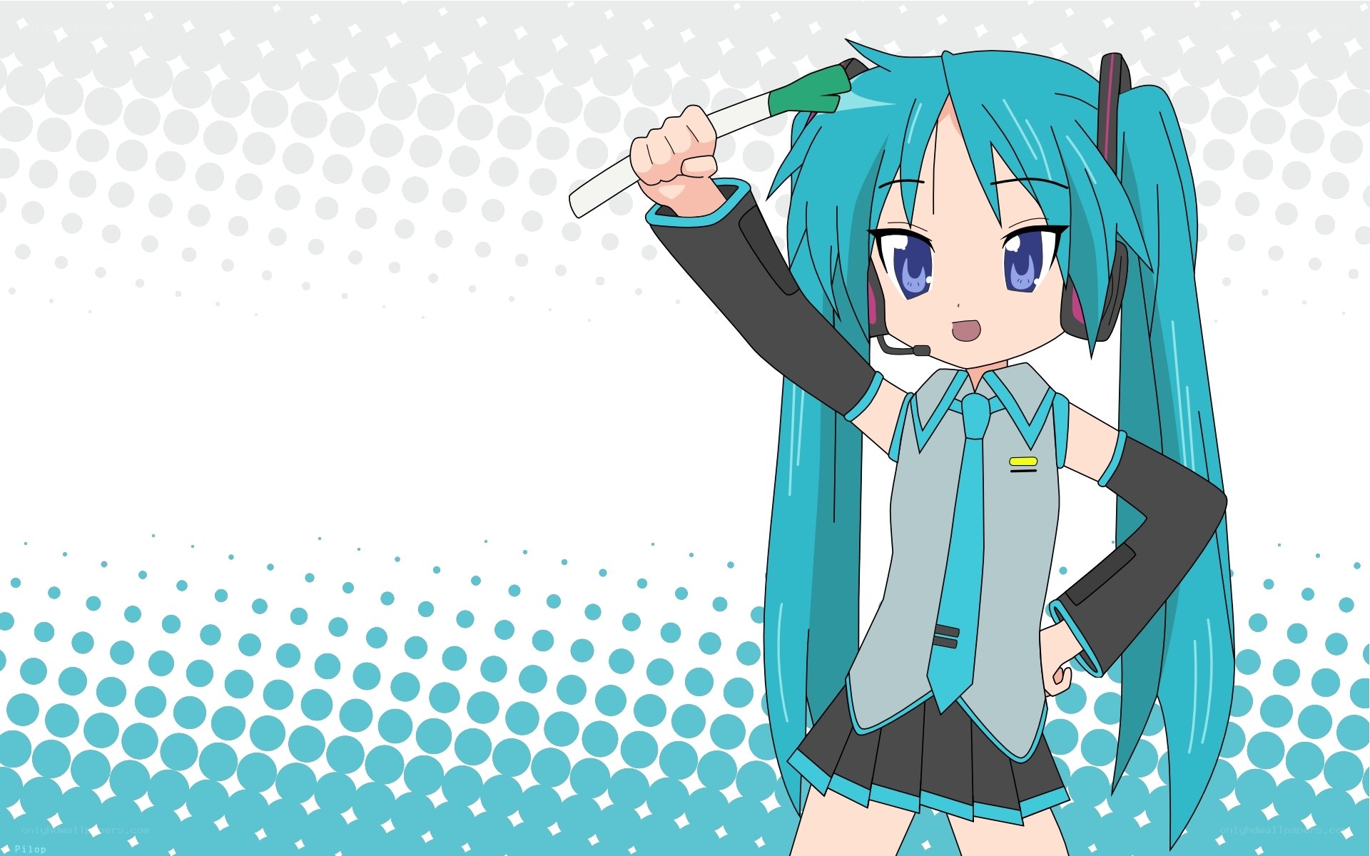 Miku holding a microphone