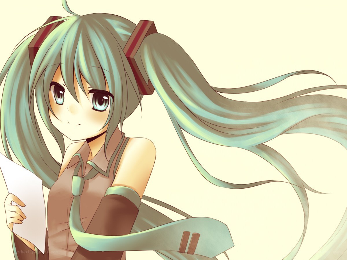 Miku holding a paper