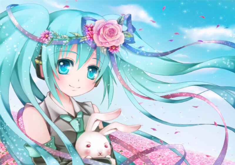 Miku Holding a Rabbit