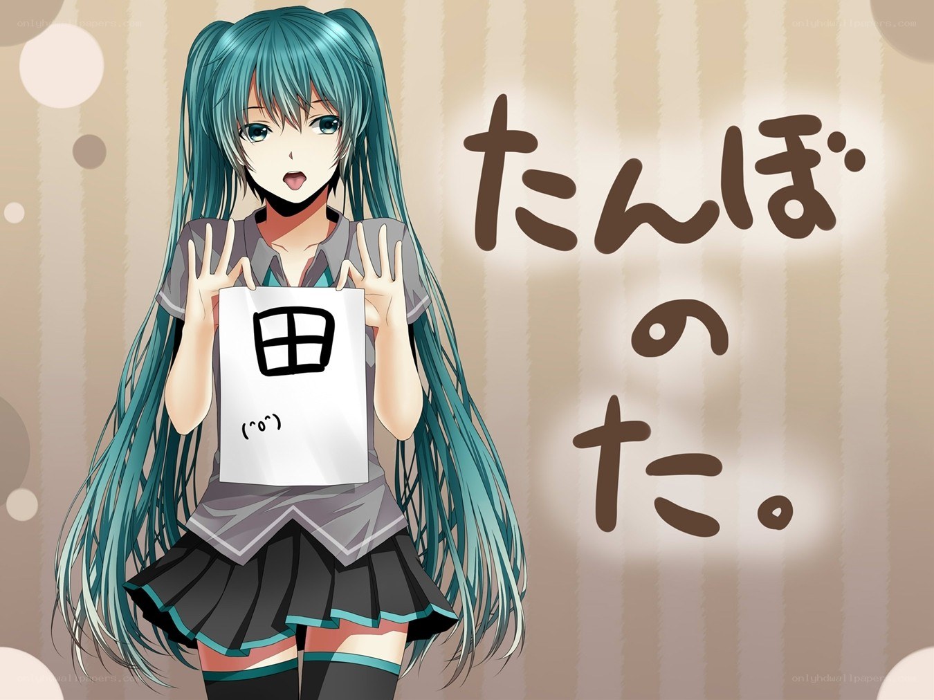 Miku holding a sign