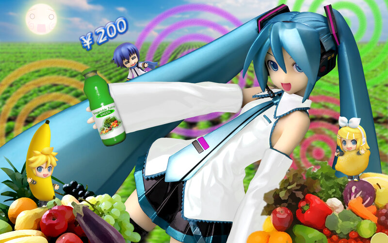 Miku Holding Juice Bottle