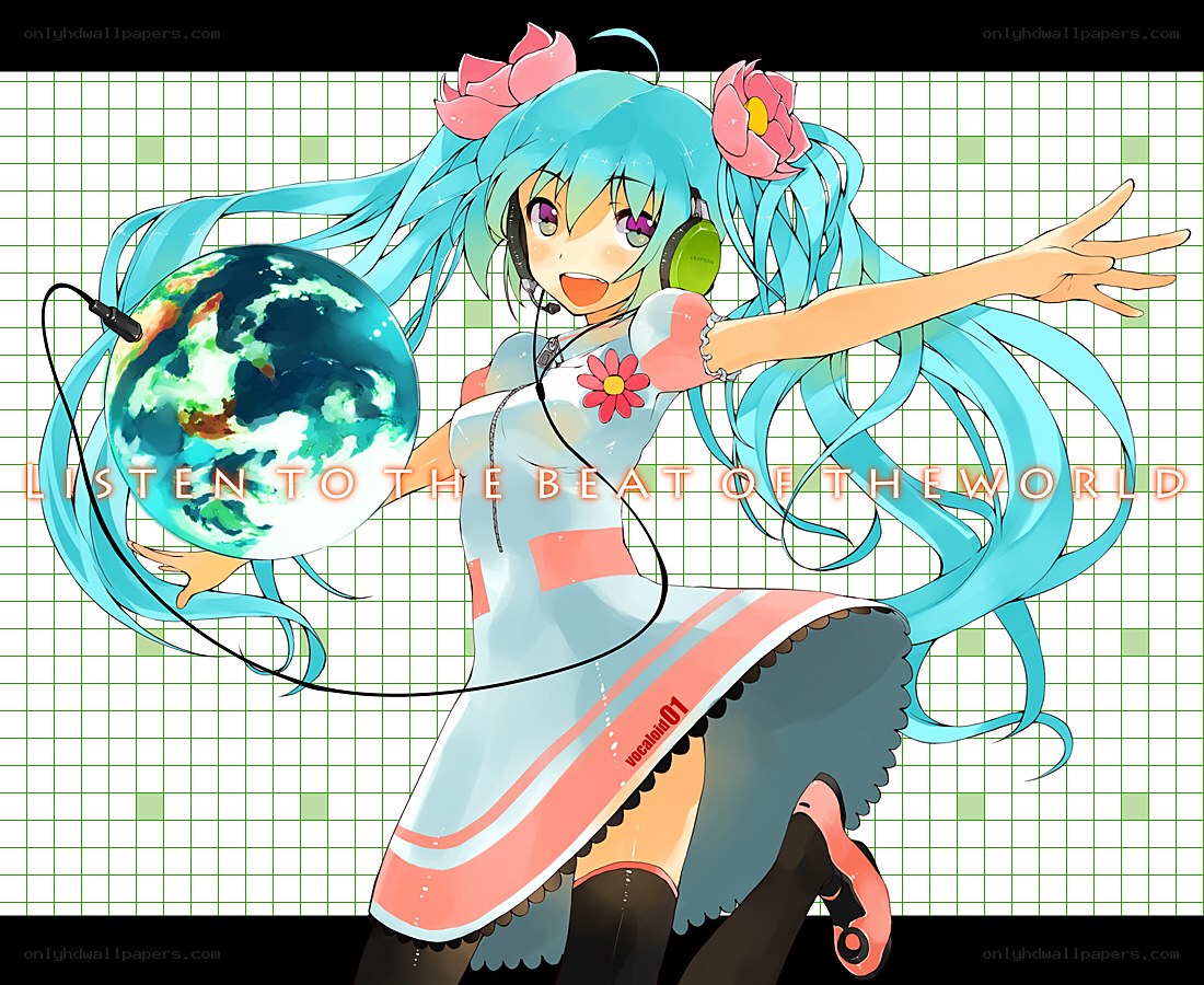 Miku holding the world