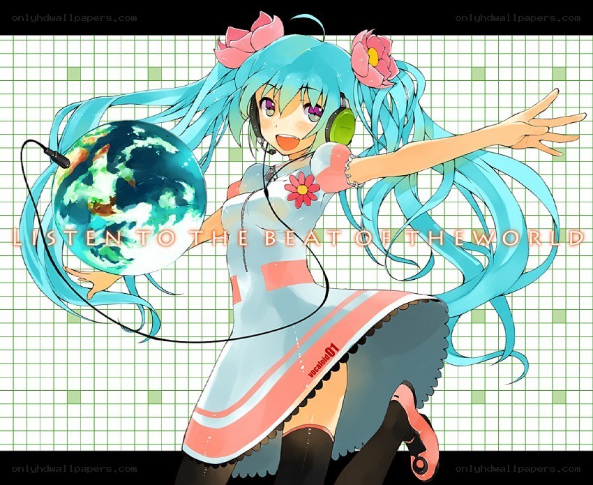 Miku holding the world