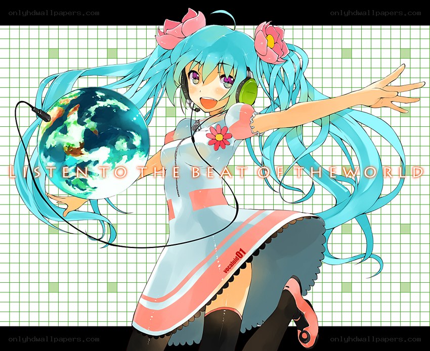 Miku holding the world