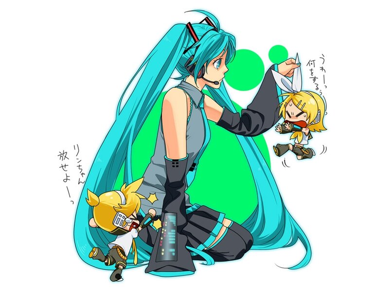 Miku Holding Two Small Figures