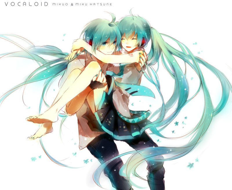 Miku hugs Miku