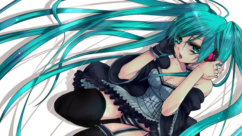 Miku in a black dress