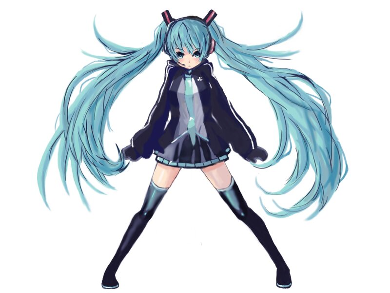 Miku in a black outfit