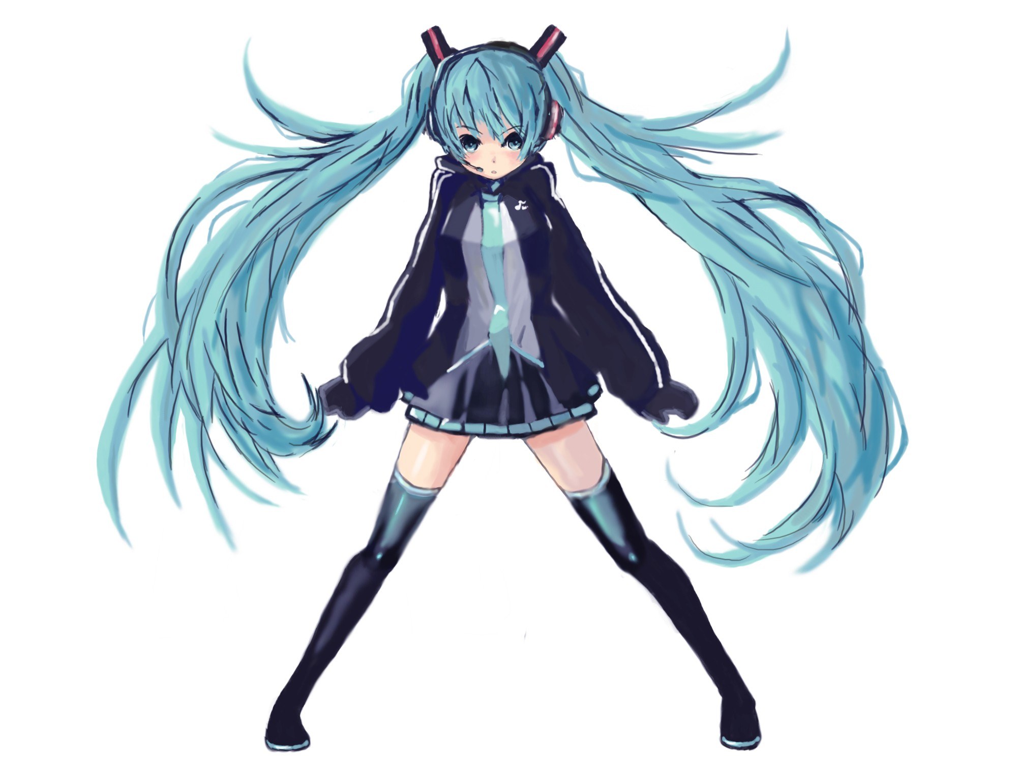Miku in a black outfit
